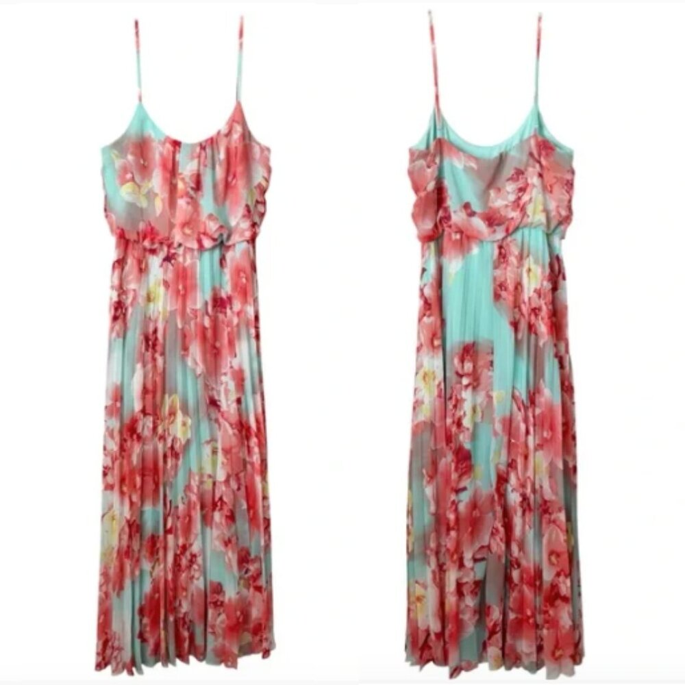 Bisou Bisou Womens Y2K Babydoll Maxi Dress Size 12 Floral Fairy Church Summer